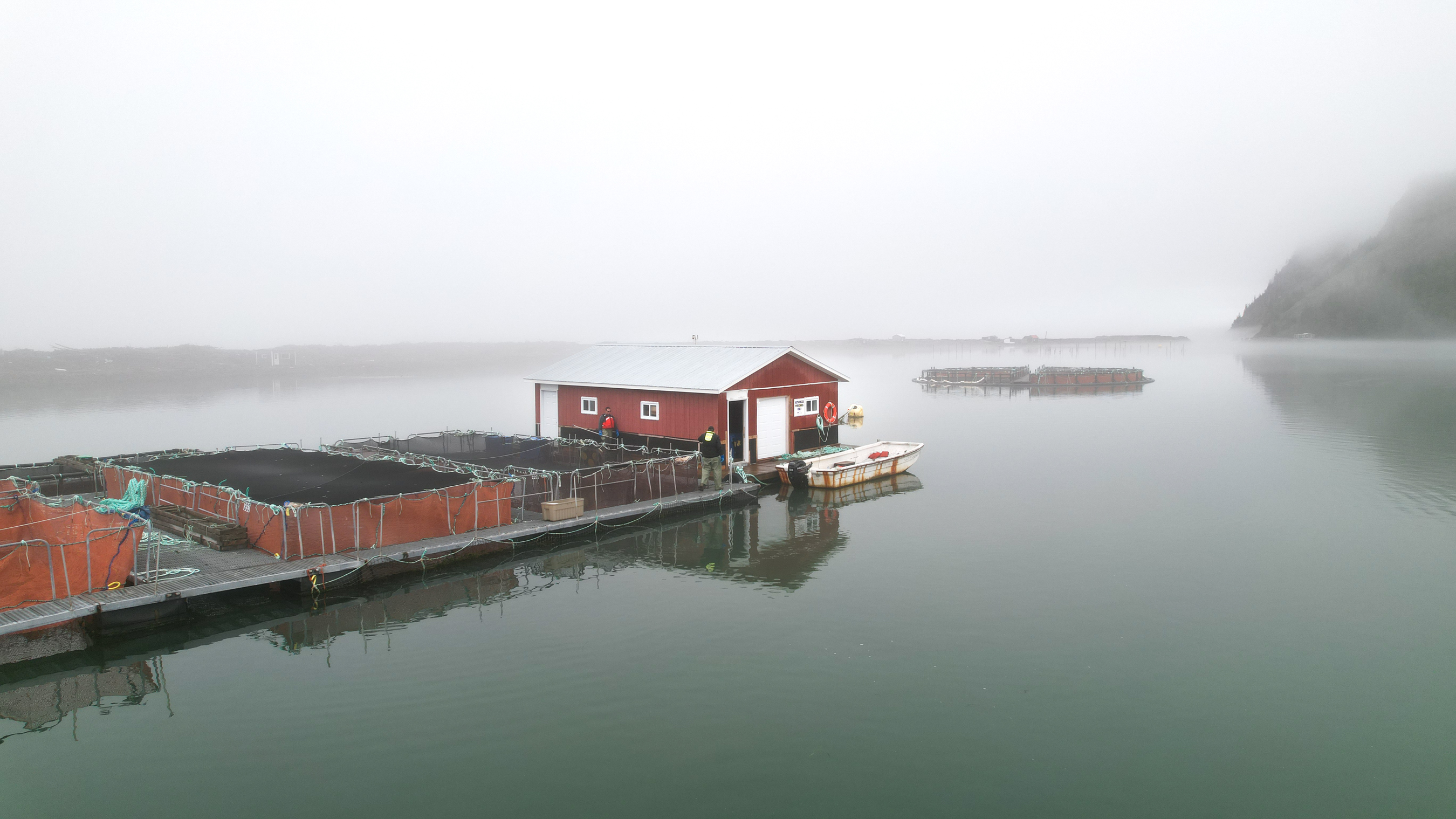 Fish farm on the water